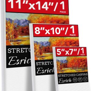 3 Pack Canvases for Painting with Multi Pack 11x14, 5x7, 8x10, Painting Canvas for Oil & Acrylic Paint